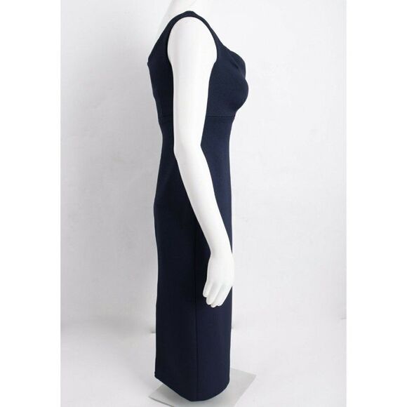 Cinq a Sept Womans Navy Blue Garnet Sheath Dress Night out Size 4 Off Shoulder - Picture 5 of 7